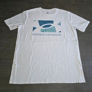 Under Armour White Graphic Logo‎ T-Shirt Men's XL